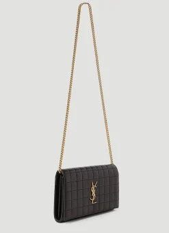 Men Saint Laurent Wallets & Cardholders^Cassandre Matelasse Carre Chain Wallet