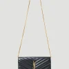 Men Saint Laurent Wallets & Cardholders^Cassandre Matelasse Chain Leather Wallet