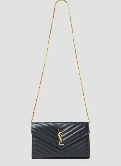 Men Saint Laurent Wallets & Cardholders^Cassandre Matelasse Chain Leather Wallet