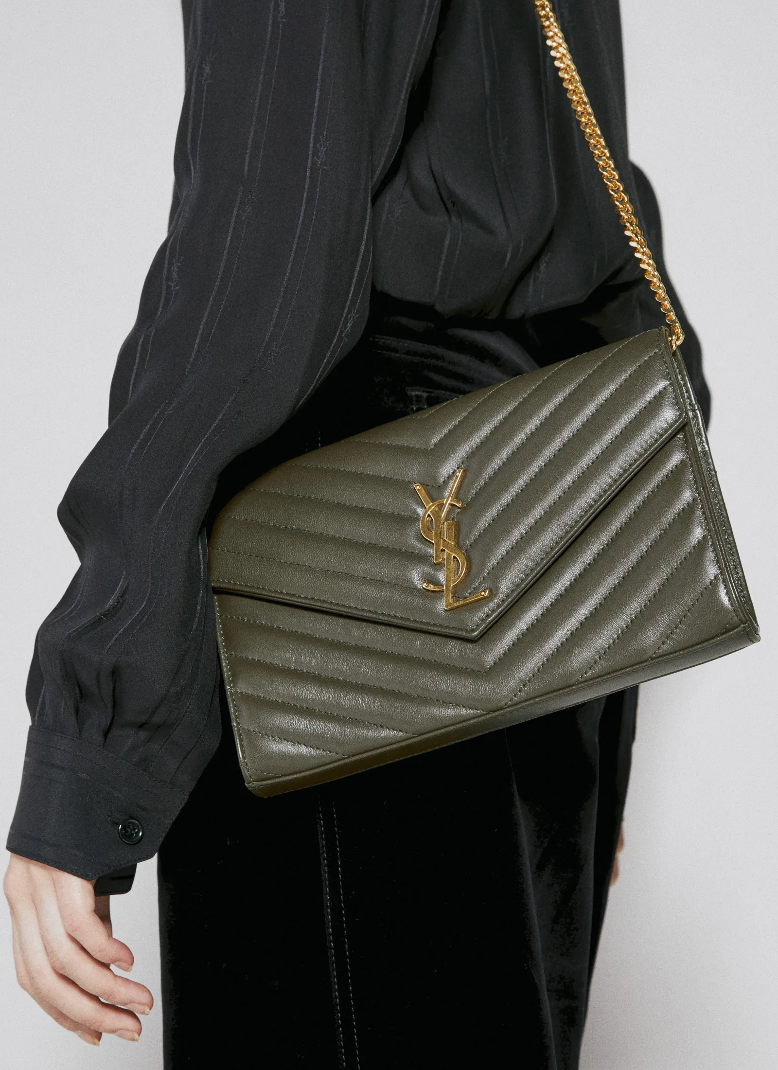 Men Saint Laurent Wallets & Cardholders^Cassandre Matelasse Chain Wallet