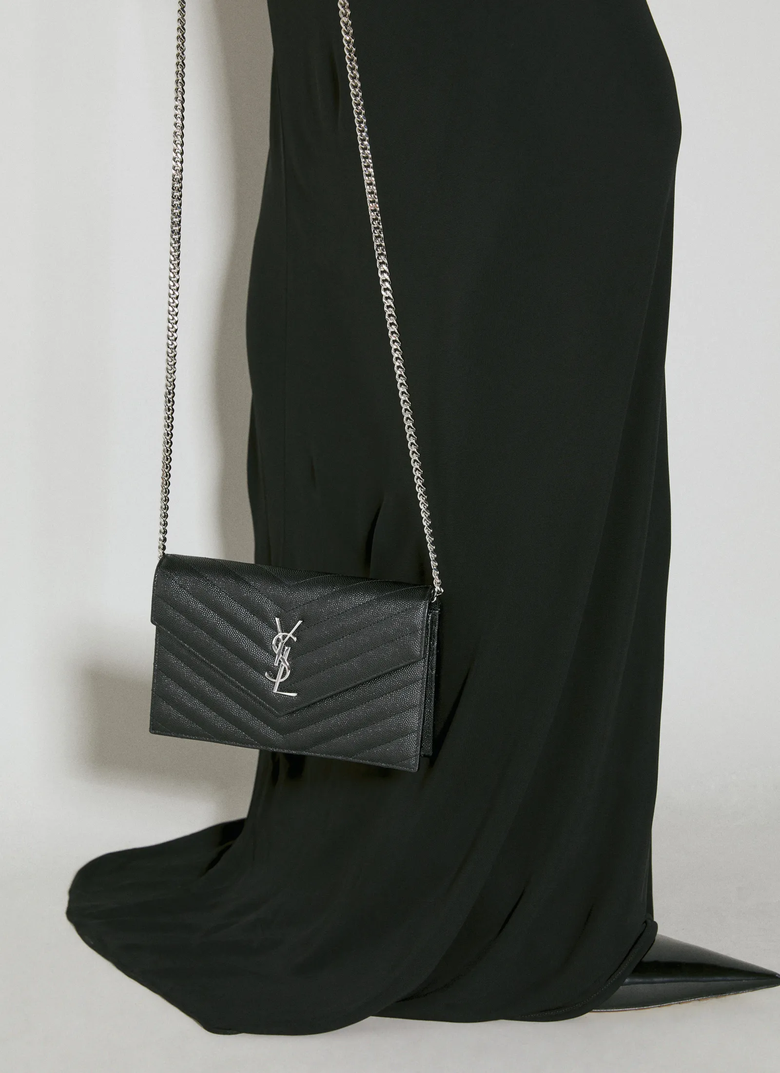 Men Saint Laurent Wallets & Cardholders^Cassandre Matelasse Envelope Chain Wallet