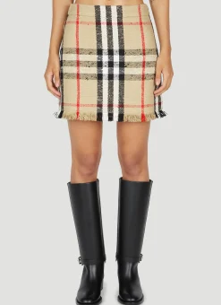 Check Boucle Mini Skirt>Burberry