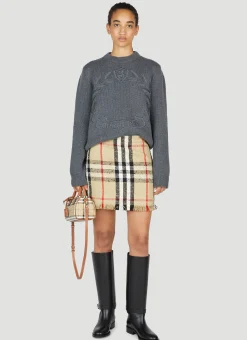 Check Boucle Mini Skirt>Burberry