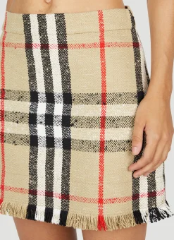 Check Boucle Mini Skirt></noscript>Burberry