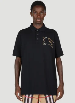 Men Burberry Polo Shirts^Check Ekd Cotton Pique Polo Shirt