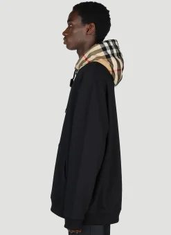 Men Burberry Sweatshirts^Check Hooded Sweatshirt