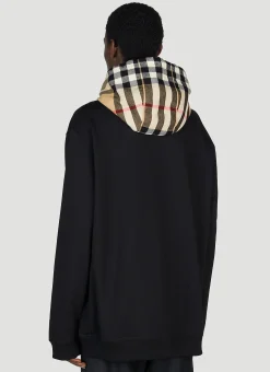 Men Burberry Sweatshirts^Check Hooded Sweatshirt
