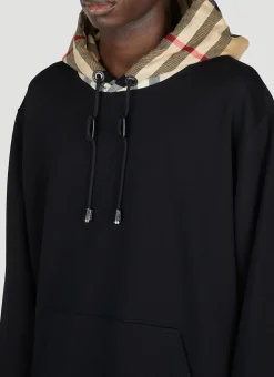 Men Burberry Sweatshirts^Check Hooded Sweatshirt