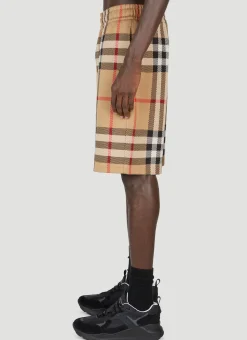 Men Burberry Shorts^Check Jacquard Bermuda Shorts