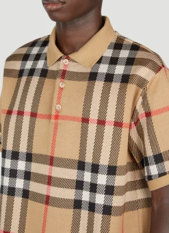 Men Burberry Polo Shirts^Check Jacquard Polo Shirt