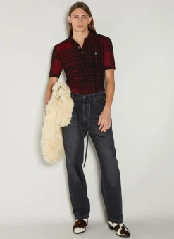 Men Vivienne Westwood Polo Shirts^Check Knit Polo Shirt