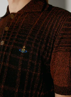 Men Vivienne Westwood Polo Shirts^Check Knit Polo Shirt