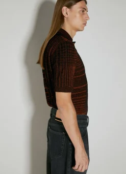 Men Vivienne Westwood Polo Shirts^Check Knit Polo Shirt