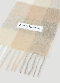 Men Acne Studios Scarves^Check Logo Patch Scarf