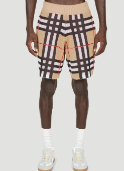 Men Burberry Shorts^Check Pique Shorts