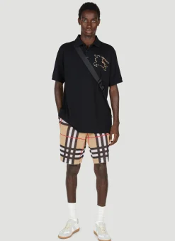 Men Burberry Shorts^Check Pique Shorts