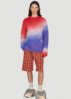 Men ERL Shorts^Check Print Fleece-Jersey Bermuda Shorts