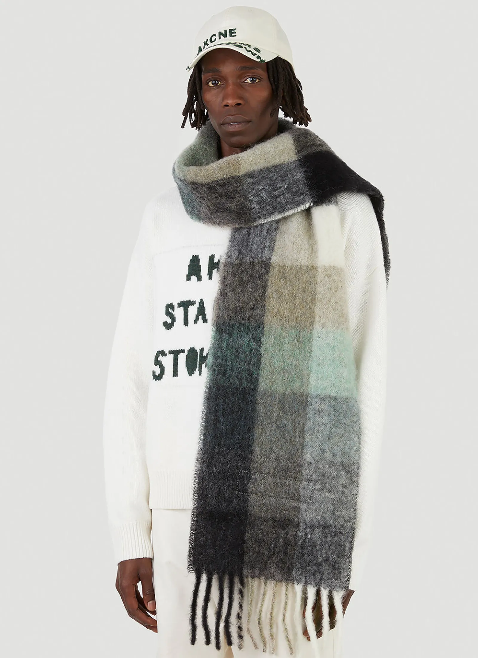 Men Acne Studios Scarves^Check Scarf