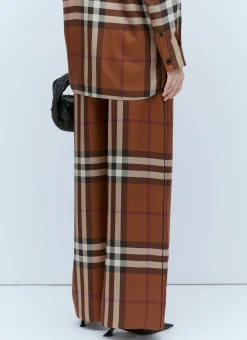 Check Silk Wide Leg Pants></noscript>Burberry Outlet