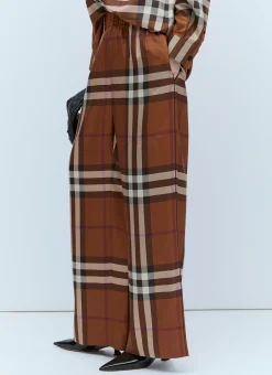Check Silk Wide Leg Pants></noscript>Burberry Outlet