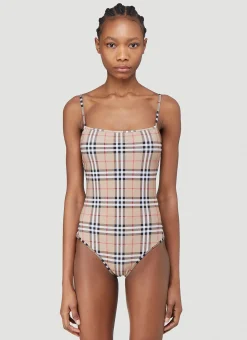 Check Swimsuit>Burberry Outlet