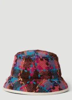 Men Gucci Hats^Check Tweed Bucket Hat