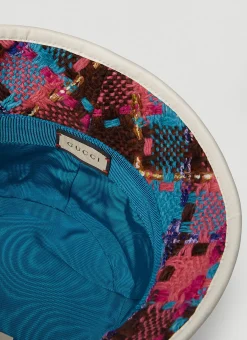 Men Gucci Hats^Check Tweed Bucket Hat