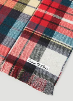 Men Acne Studios Scarves^Check Wool Scarf