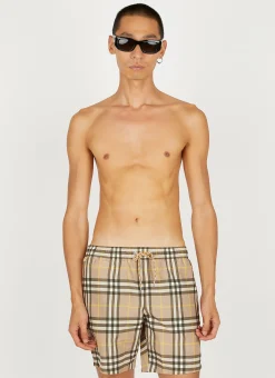 Men Burberry Swimwear^Checked Swim Shorts