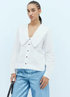 Chelsea Collar Cotton Shirt>GANNI Discount