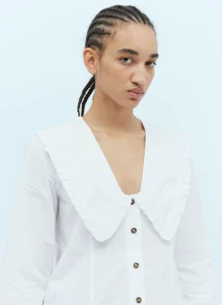 Chelsea Collar Cotton Shirt></noscript>GANNI Discount
