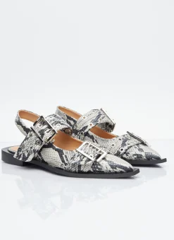 Chunky Buckle Ballerina Flats><noscript><img width=