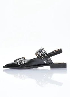 Chunky Buckle Ballerina Flats></noscript>GANNI Sale