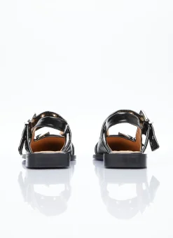 Chunky Buckle Ballerina Flats></noscript>GANNI Sale