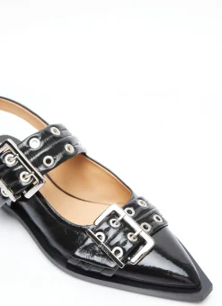 Chunky Buckle Ballerina Flats></noscript>GANNI Sale