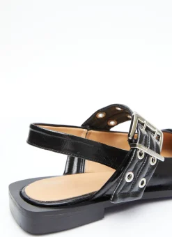 Chunky Buckle Ballerina Flats></noscript>GANNI Sale
