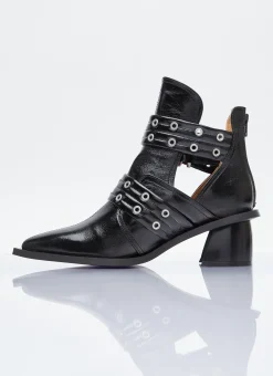 Chunky Buckle Open Cut Boots></noscript>GANNI New