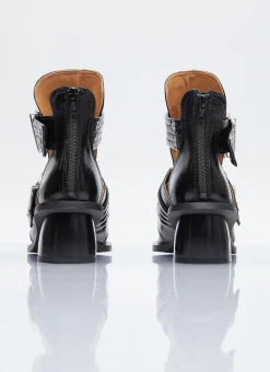 Chunky Buckle Open Cut Boots></noscript>GANNI New