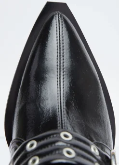 Chunky Buckle Open Cut Boots></noscript>GANNI New