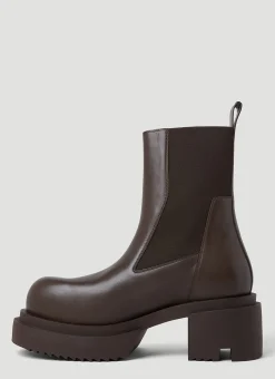 Men Rick Owens Boots^Chunky Sole Leather Ankle Boots