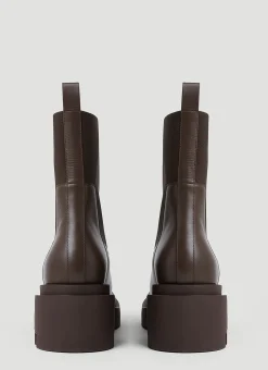 Men Rick Owens Boots^Chunky Sole Leather Ankle Boots