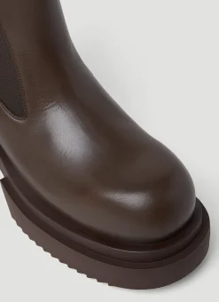 Men Rick Owens Boots^Chunky Sole Leather Ankle Boots