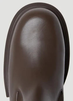 Men Rick Owens Boots^Chunky Sole Leather Ankle Boots