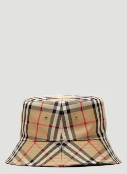 Men Burberry Hats^Classic Check Bucket Hat In