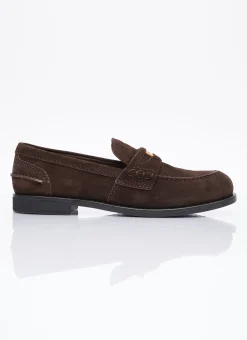 Coin Plaque Suede Loafers>Miu Miu New