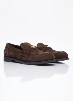 Coin Plaque Suede Loafers></noscript>Miu Miu New