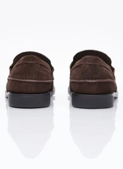 Coin Plaque Suede Loafers></noscript>Miu Miu New