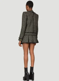 Collarless Tweed Blazer><noscript><img width=