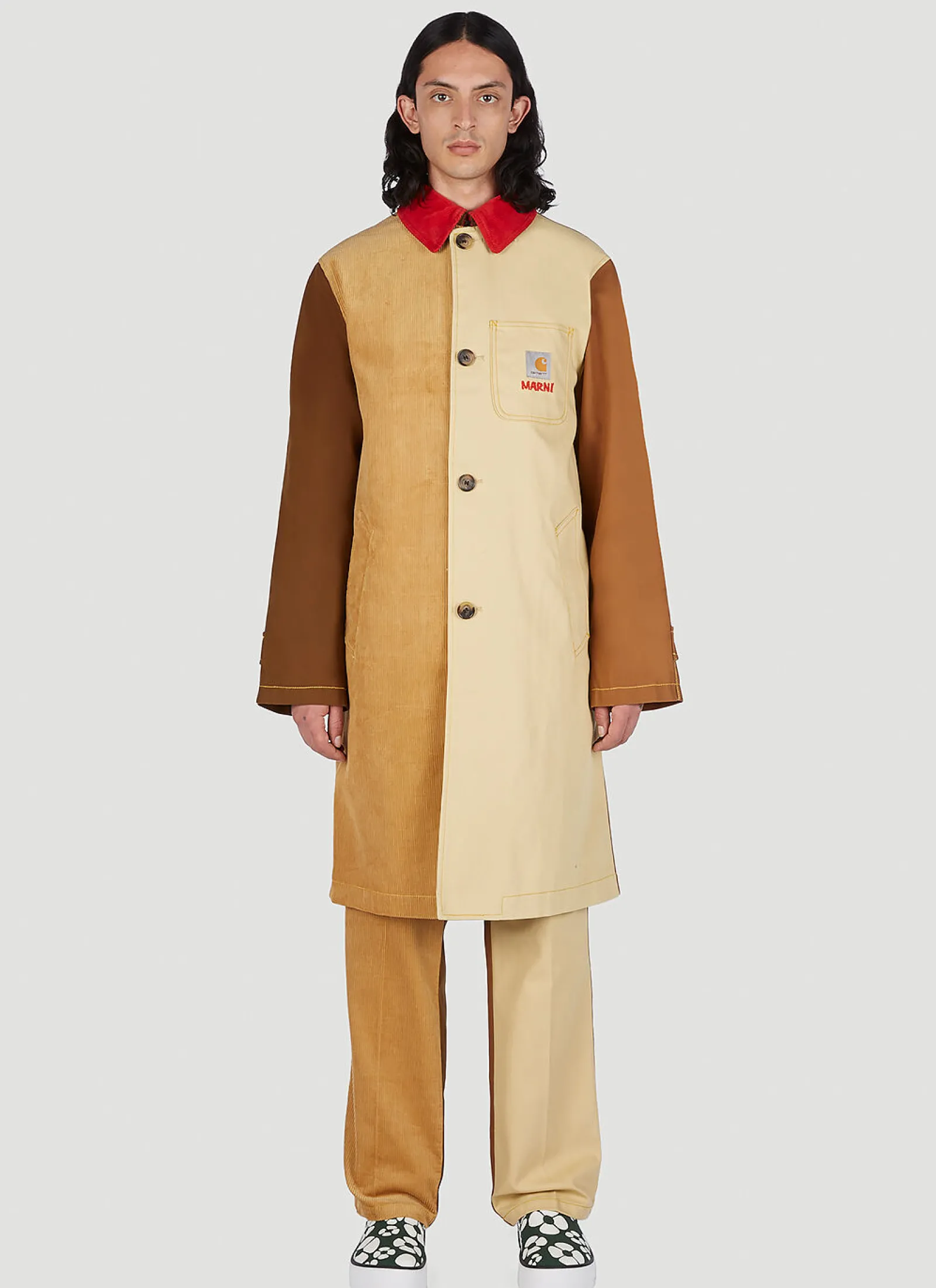 Men Marni x Carhartt Coats^Colour Block Panel Coat