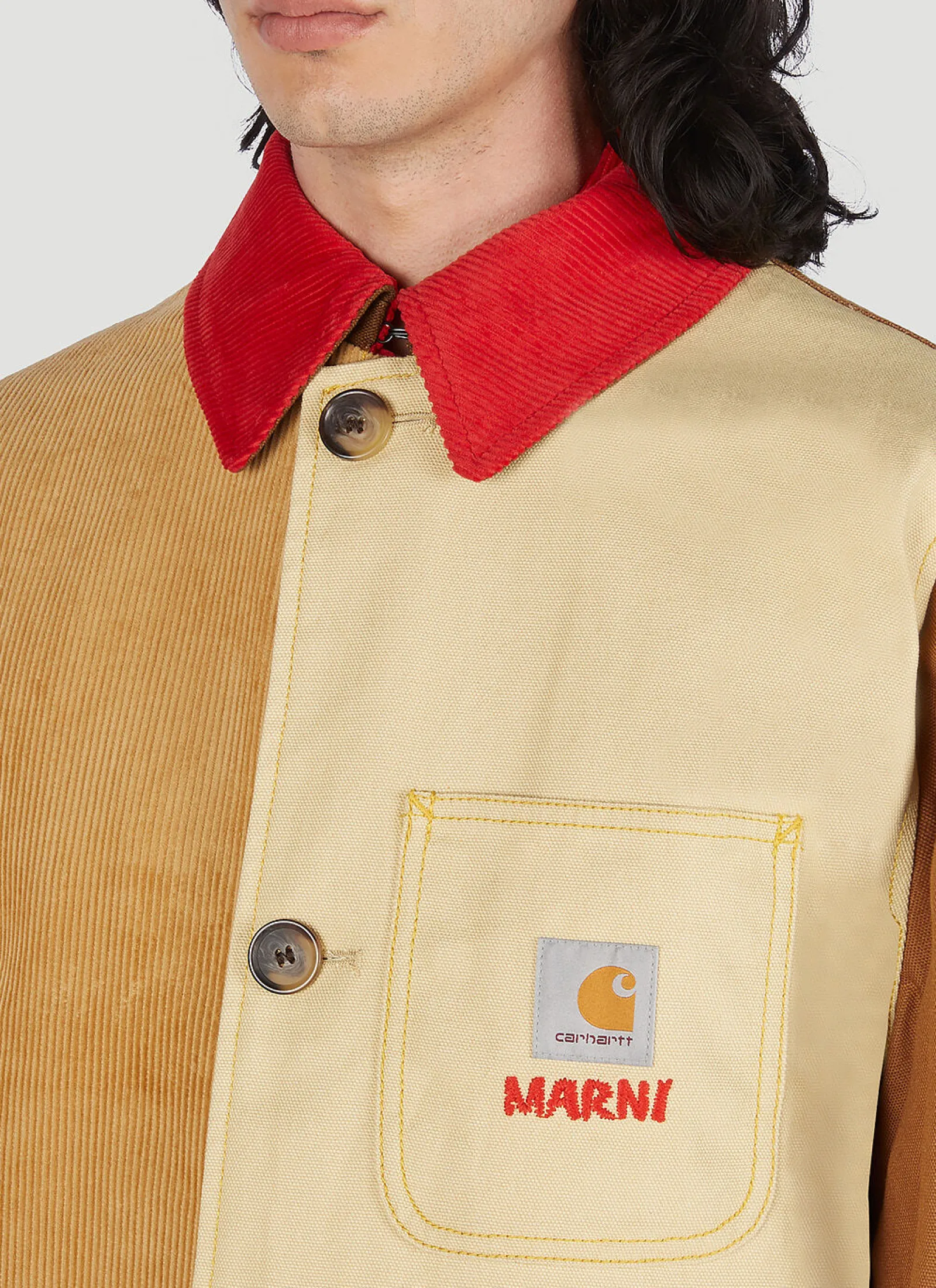 Men Marni x Carhartt Coats^Colour Block Panel Coat